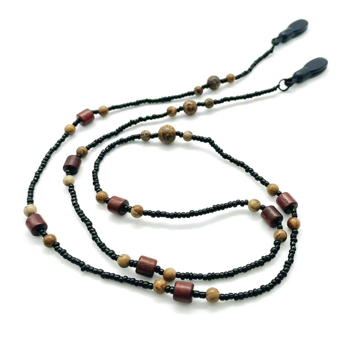 Natural Stone Wood Beaded Stainless Steel Eco-Friendly 72cm Eyeglasses Strap Glasses Sunglasses Cord Unisex
