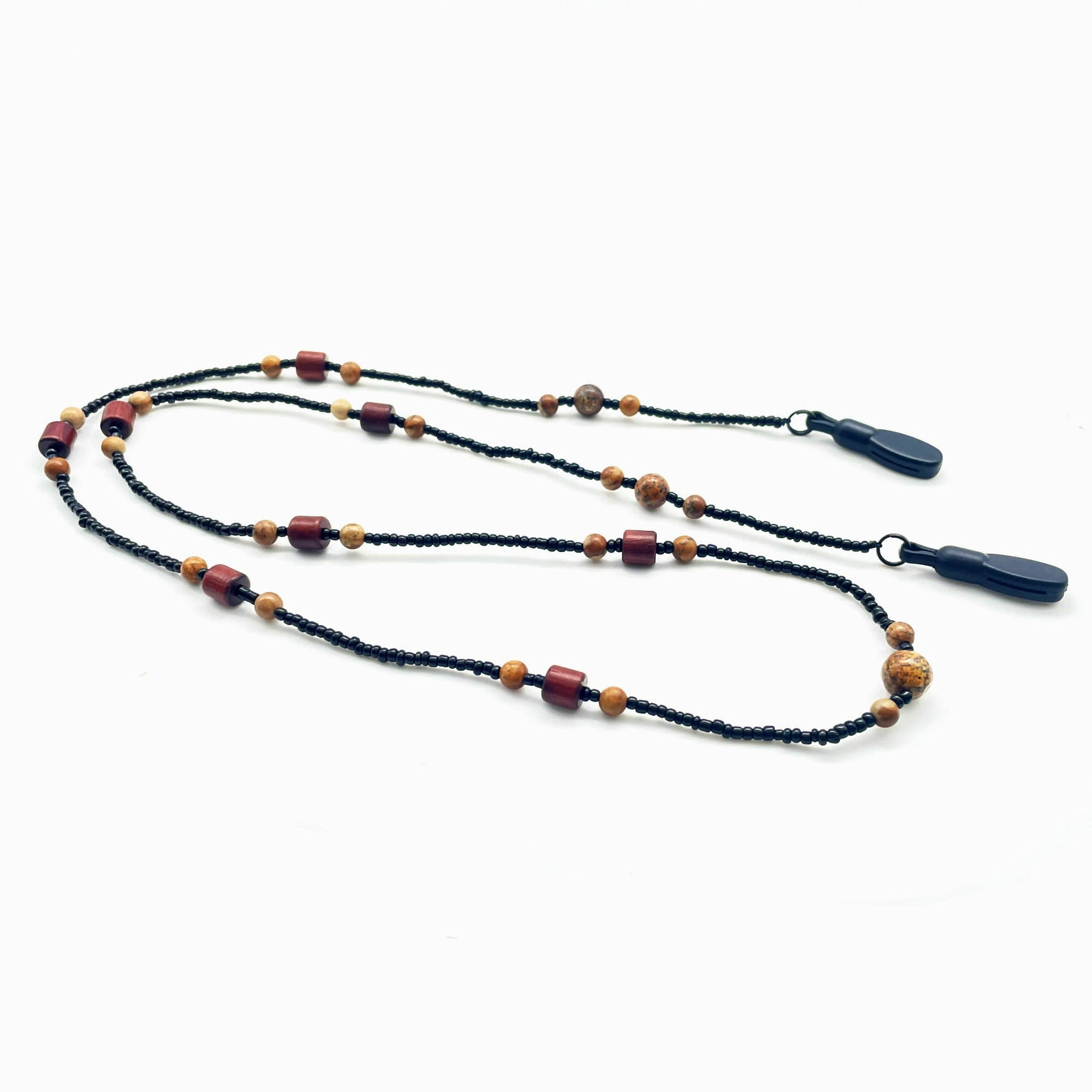 Natural Stone Wood Beaded Stainless Steel Eco-Friendly 72cm Eyeglasses Strap Glasses Sunglasses Cord Unisex
