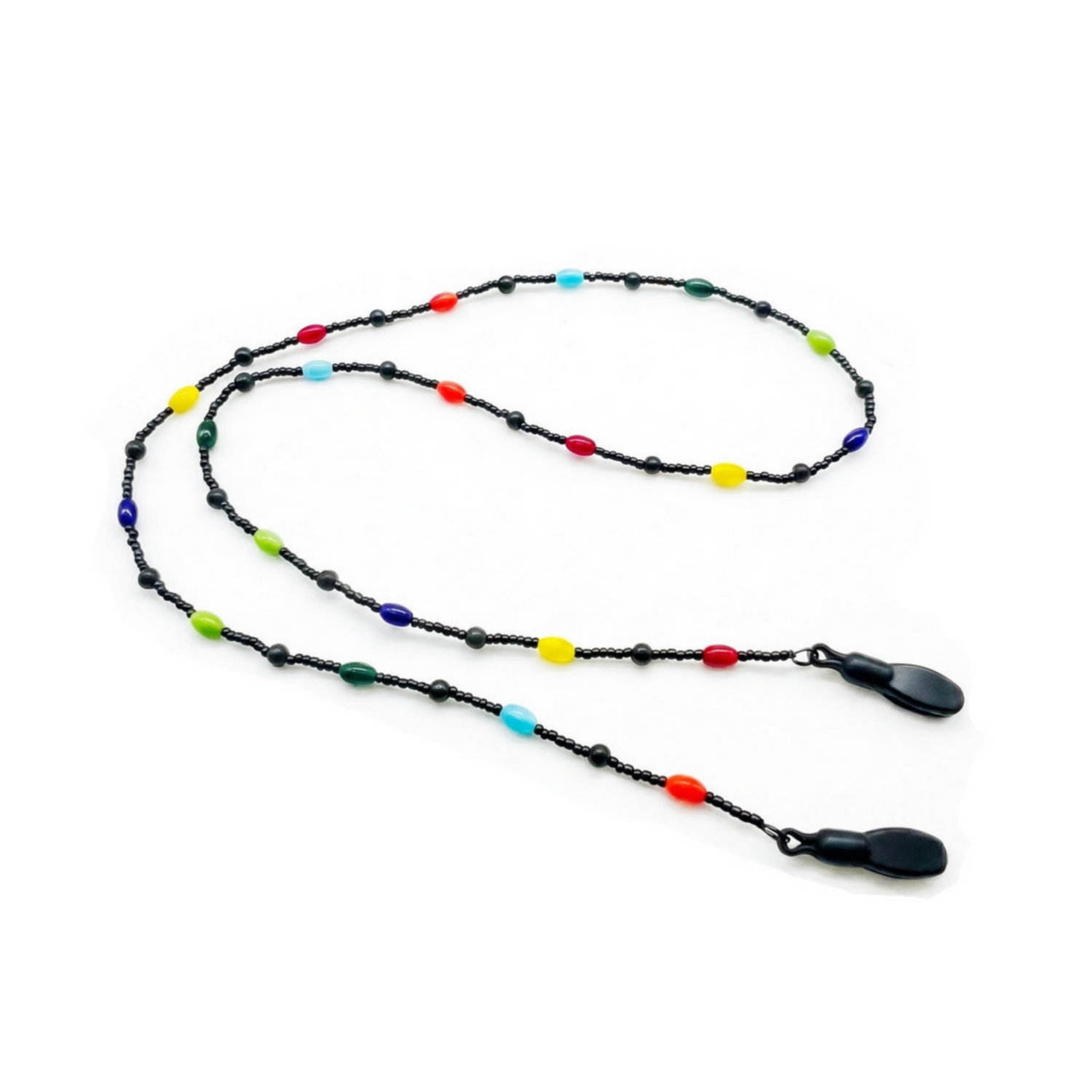 Natural Wood Rainbow Beads  Glasses Chain With Forward-Mount Ends