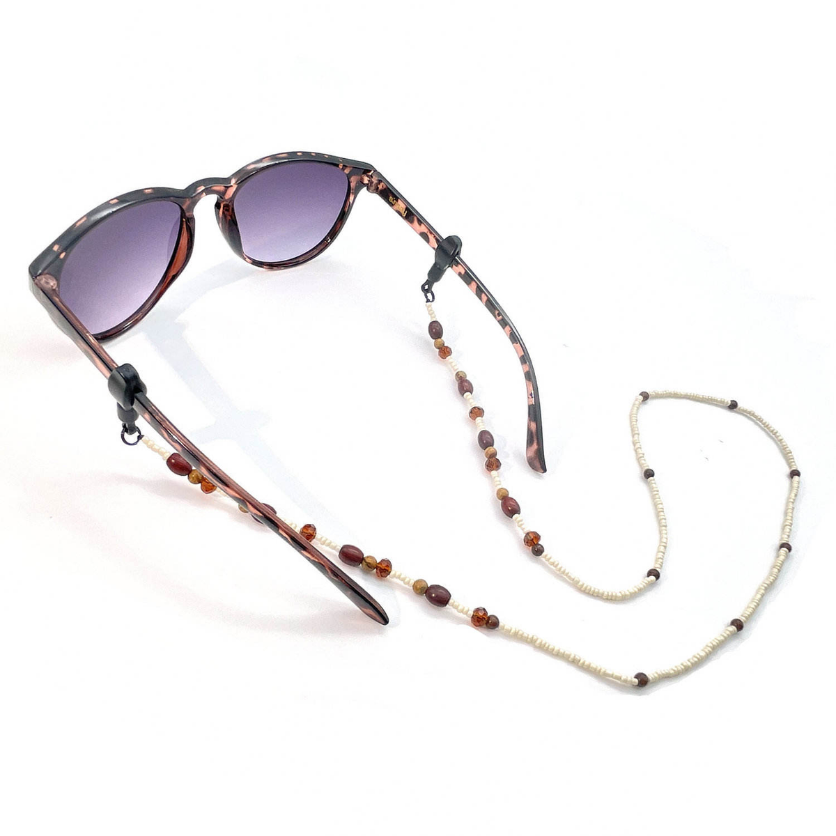 Wood Beaded Sunglasses Strap Natural Crystal Picture Jasper Tiger Eye Glass Bead Glasses Cord