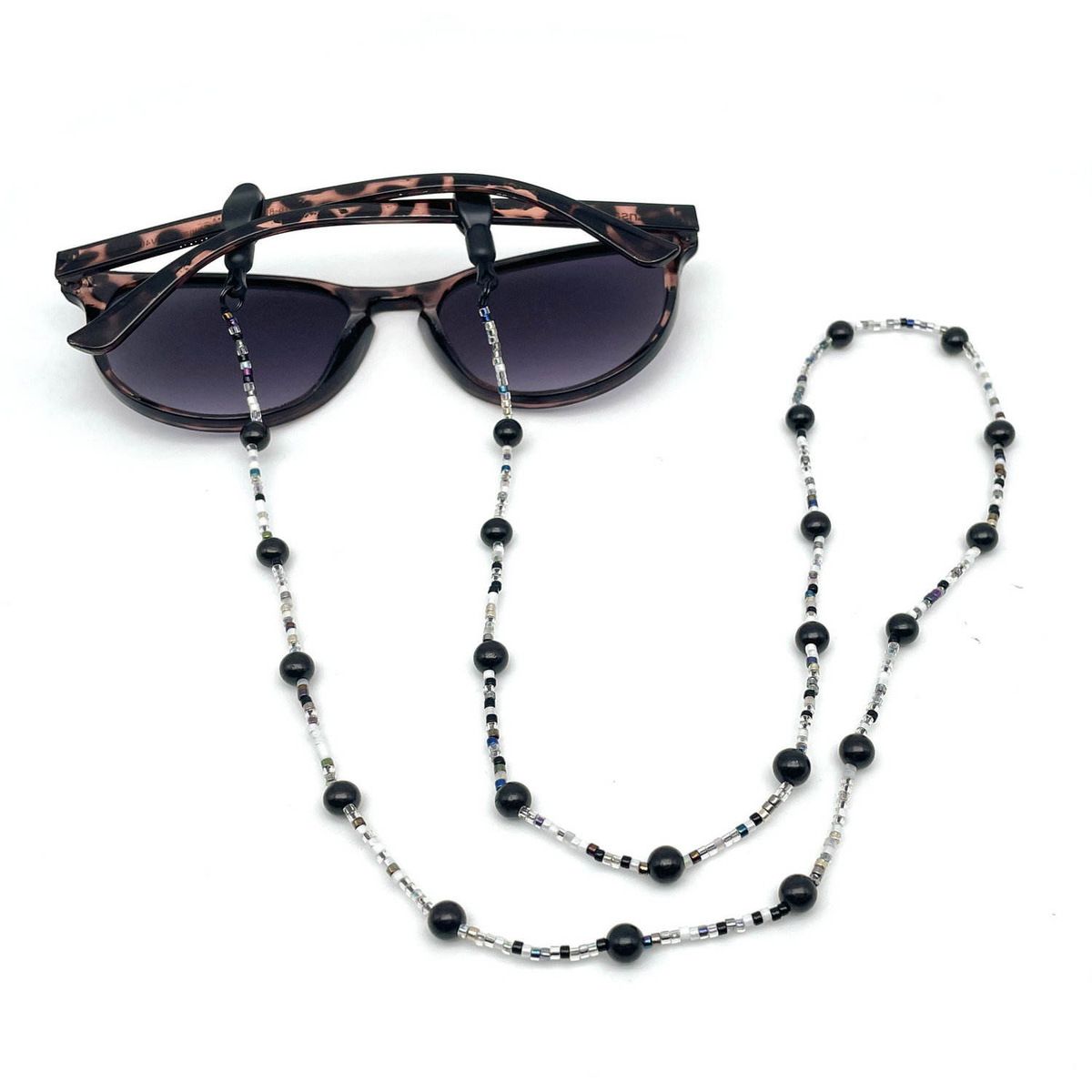 Natural Wood Beaded Glasses Chain with Stainless Steel Fittings Eco-Friendly Unisex Sunglasses Strap for Daily Use